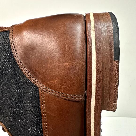 VERY GOOD Rancourt & Co. x Helm Sam Boot Ray-Ray Horween Cone Denim USA 11 D main image 5